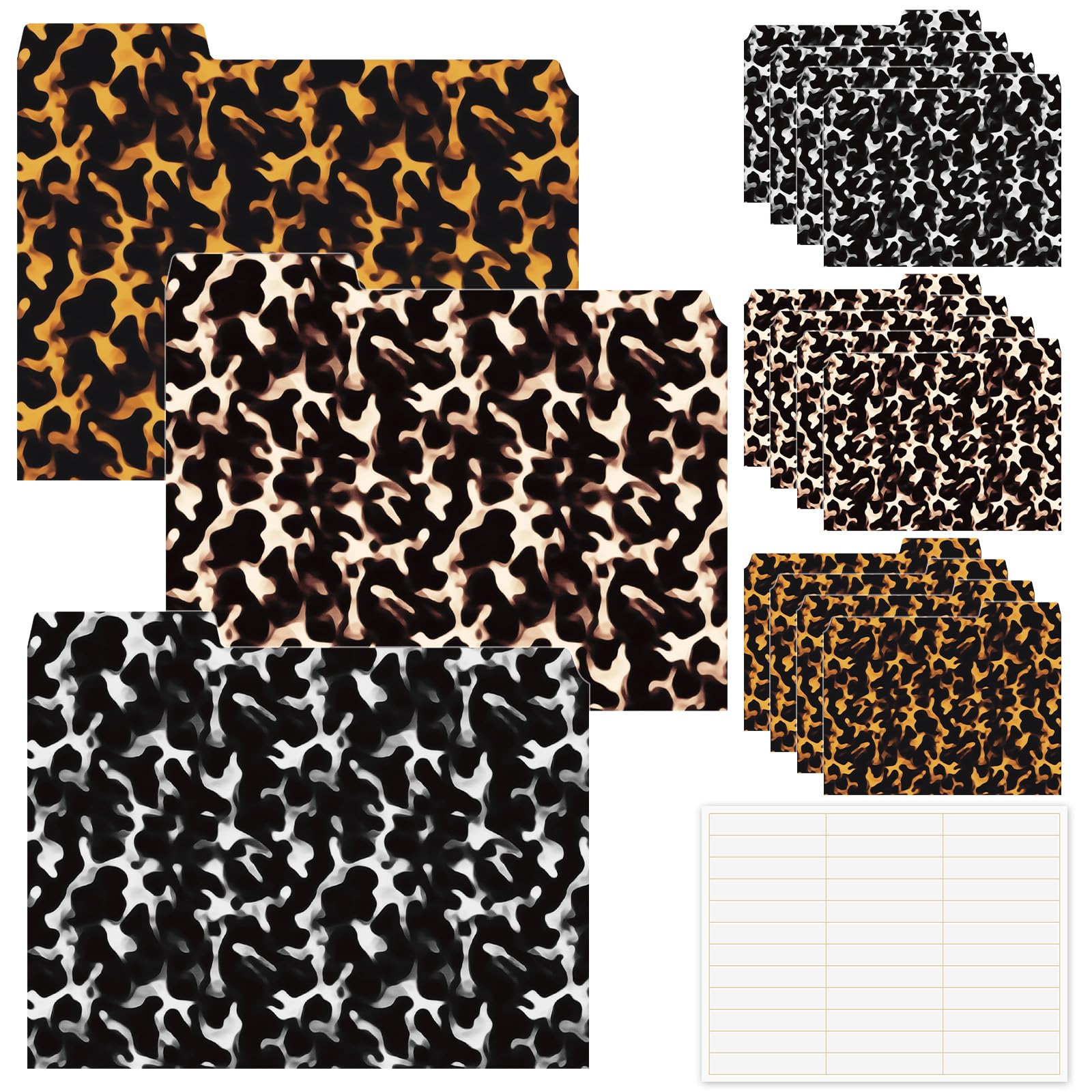 Photo 1 of 36 Pcs Tortoise Shell File Folders 8.7 x 11.6 Inch Letter Size Decorative File Folders 1/3 Cut Tab Thick Documents Supplies Tortoise Shell Decor for Home School Office Desk Organization