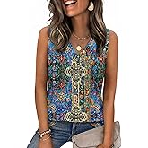 Zeagoo Tank Top for Women V Neck Loose Fit Sleeveless Summer Tops Business Casual Outfits Dressy Blouses Shirts