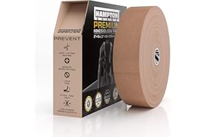 Hampton Adams | As Seen on Shark Tank | Elastic Kinesiology Tape (Bulk Roll) | 135ft Uncut | Supports & Protects Muscle Wrist Knee Shoulder Back Plantar Fasciitis | Waterproof Hypoallergenic