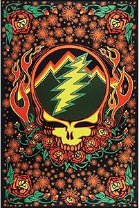 Sunshine Joy Grateful Dead 3D Steal Your Face Scarlet Fire Tapestry Tablecloth Wall Art Beach Sheet Huge 60x90 Inches - Amazing 3D Effects,Multi