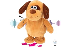 Hopearl Talking Dog Repeats What You Say Walking Puppy Electric Interactive Animated Toy Speaking Plush Buddy Gift for Toddlers Birthday, 8''