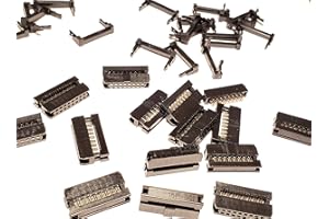 Connectors Pro 2X8 16 Pins 2mm Pitch 0.079" Dual Row IDC Socket, 25-Pack 16P 2.0mm MFC Connector for 1mm Flat Ribbon Cable
