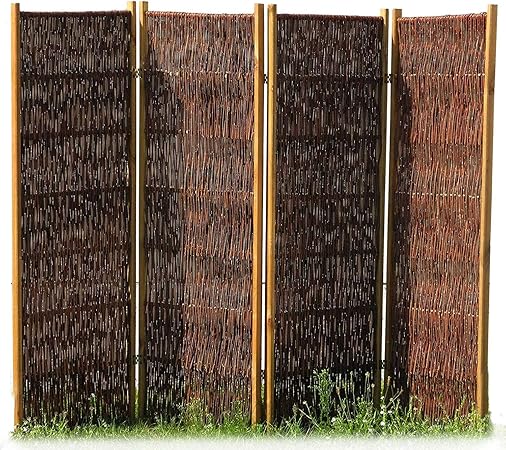 Haus Gartenportal De Empfohlen Weiden Paravent 4 Teilig Hohe 1 20 Meter Breite 2 40 Meter Hohe Auswahlbar Amazon De Garten