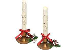 GALLERIE II Jingle & Jangle Light-Up Led Candlesticks Gathered Traditions Joe Spencer Christmas Holiday Xmas Figure Figurine, Assortment of 2 Home Living Room End Table Fireplace Mantle Decor
