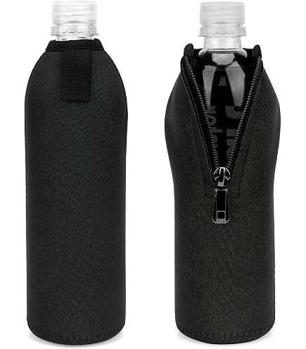 Linkidea Funda desechable para botella de agua 16,9 onzas compatible con Smartwater, Crystal Geyser, Arrowhead y la mayoría las botellas 16,9 onzas, soporte aislado para enfriador botellas neopreno