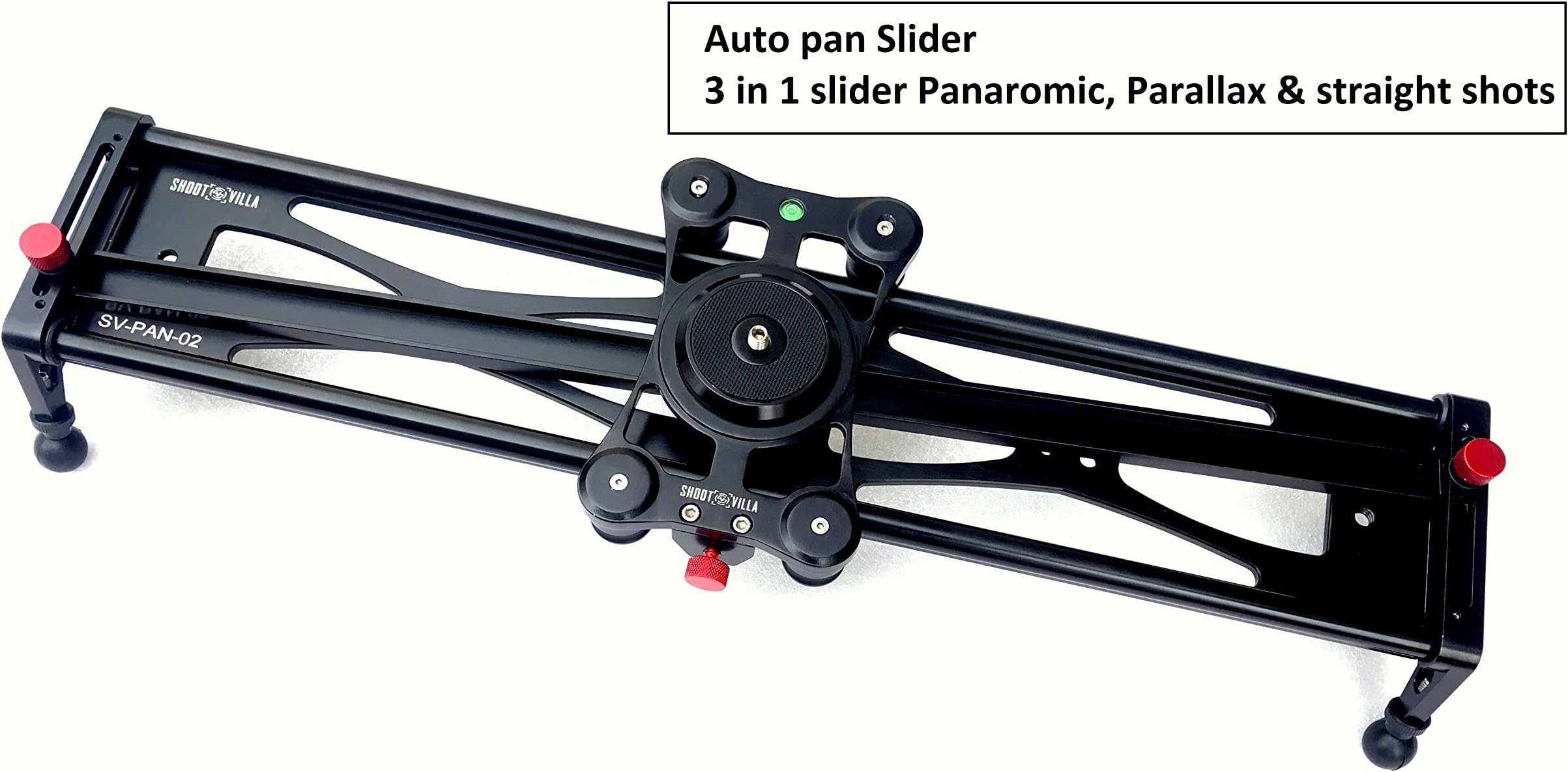 Shootvilla Auto Pan Slider 2Ft, Parallax, Panaromic and Straight Slider Dolly for DSLR Canon, Nikon, Panasonic Lumix, Video Camera Movie Film Editing (Sv-Pan-2)