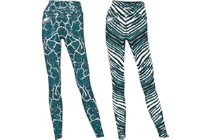 Zubaz NFL Women's 2-Pack Zebra and Marble Powermesh Leggings with Pockets (XS - 3XL)