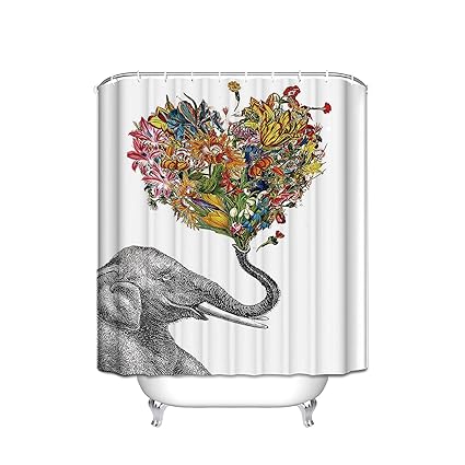 Amazon Com Prime Leader Happy Elephant Shower Curtain Aztec