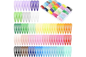 NEBURORA 150 Pcs Colorful Snap Hair Clips 30 Colors Hair Barrettes for Girls 2 Inch Hair Barrettes with Storage Case Hair Acc