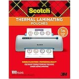Scotch Thermal Laminating Pouches, 5 Mil Thick for Extra Protection, 100-Pack, 8.9 x 11.4 inches, Letter Size Sheets, Clear (