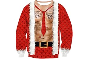 For G and PL Unisex Ugly Christmas Sweatshirts Long Sleeve 3D Graphic Funny Pullover (S-3XL)