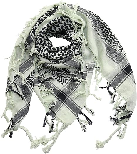 Freak Scene Kufiya - Pentagramme Blanc - Noir - 100 X 100 Cm