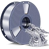SUNLU Silk PLA+ Filament 1.75mm, Chrome Like Gloss Finish, Smooth Silk Texture, Upgraded Formula for Stable Printing, 1kg(2.2lbs) PLA Plus 3D Printer Filament, Silver
