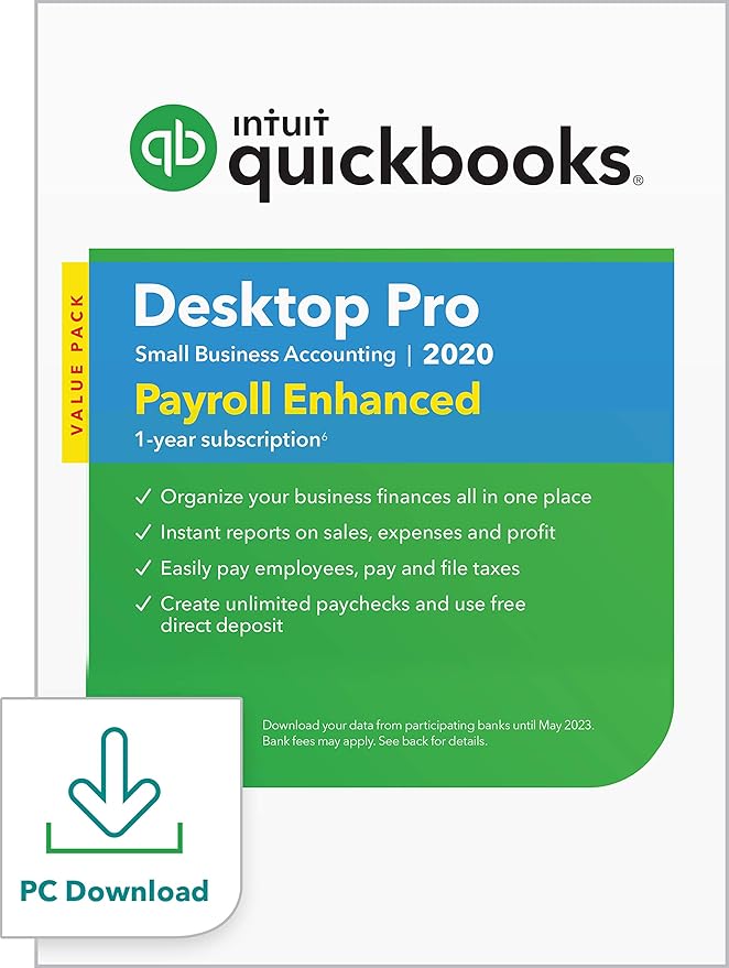 Amazon Com Quickbooks Desktop Pro With Enhanced Payroll 2020