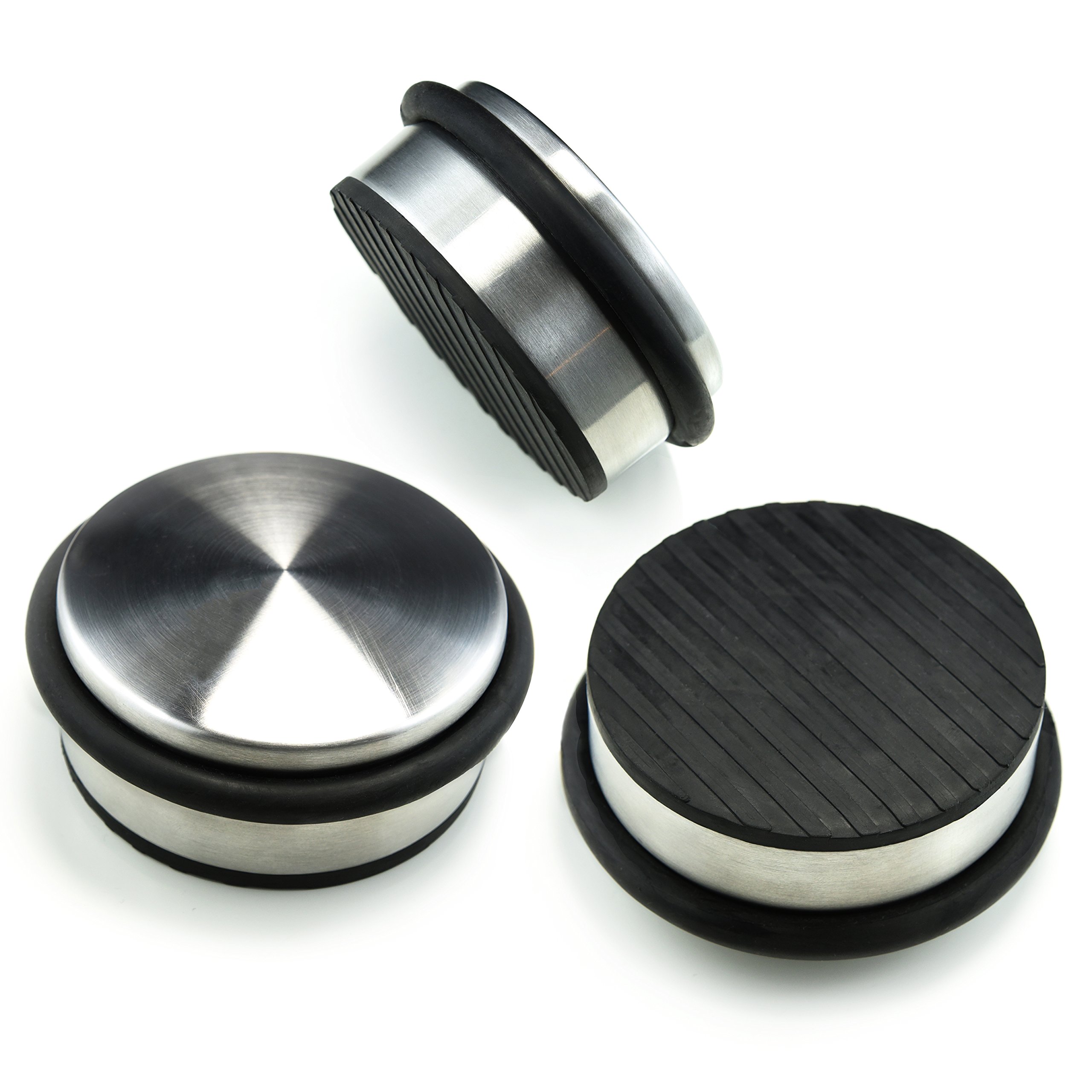 Stainless Steel Door Stopper (3 Pack) 4"x1.77" Premium SofiHome Top