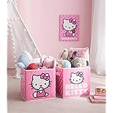 Hello Kitty Set of 2 Durable Storage Cubes with Handles, 10"x10"x10" Cubes