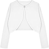 Arshiner Girls Open Front Shrug Cardigan Kids Children Knit Long Sleeve Bolero with Button Closure