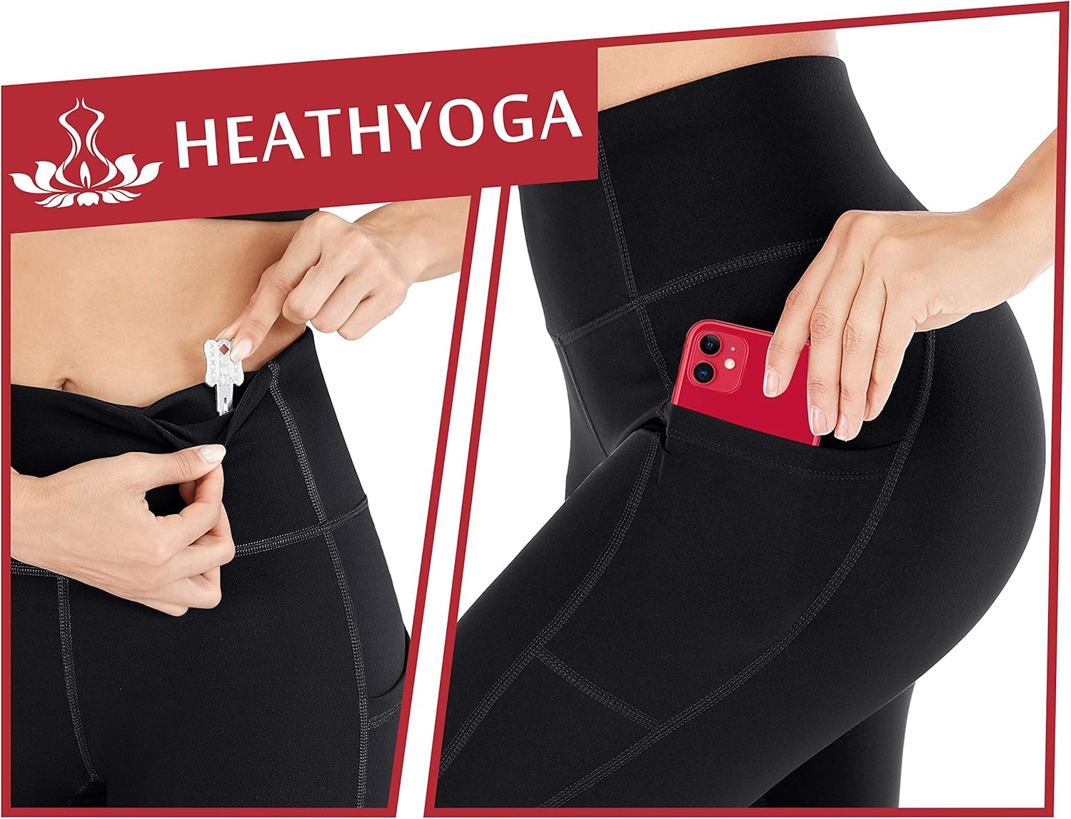 Heathyoga Yoga Pants for Women with Pockets High Waisted Leggings with Pockets for Women Workout Leggings for Women at  Women’s Clothing store