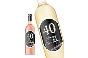 JOLI COON Jolicoon - 40th Birthday Wine Bottle Labels - 40th Birthday Party Favors
