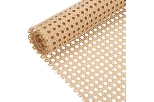 MECCANIXITY Plastic Rattan Cane Webbing Roll,24 Inch x 3.3 FT Hand Woven Faux Woven Open Mesh Wicker Cane Webbing Rattan Shee