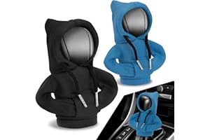 Auto Dynasty 2pcs Car Gear Shift Knob Hoodie, Mini Hoodie Shifter Cover, Automotive Interior Decoration, Gear Shifter Stick Protector, Auto Manual Transmission Lever Cover, Black/Blue