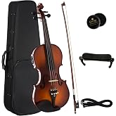 Cecilio 4/4 Acoustic Electric Violin, Solid Spruce Top, Antique Varnish