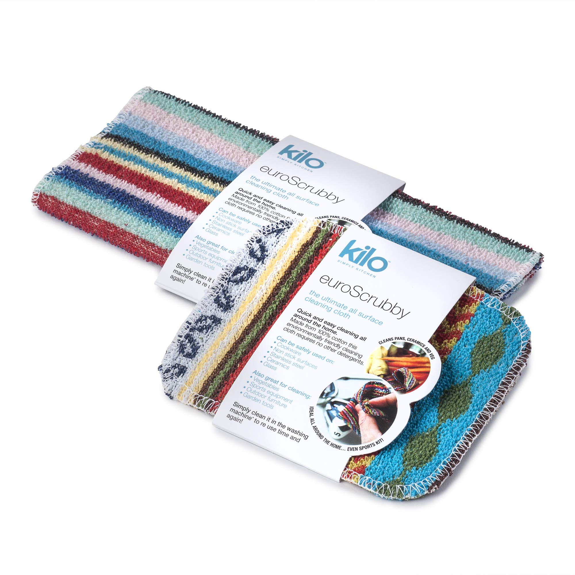 Kilo Non-Scratch Scourer, Purpose, Environmentally Friendly Scrubby – Multi Colour Set of 2, 17x13cm/28cm