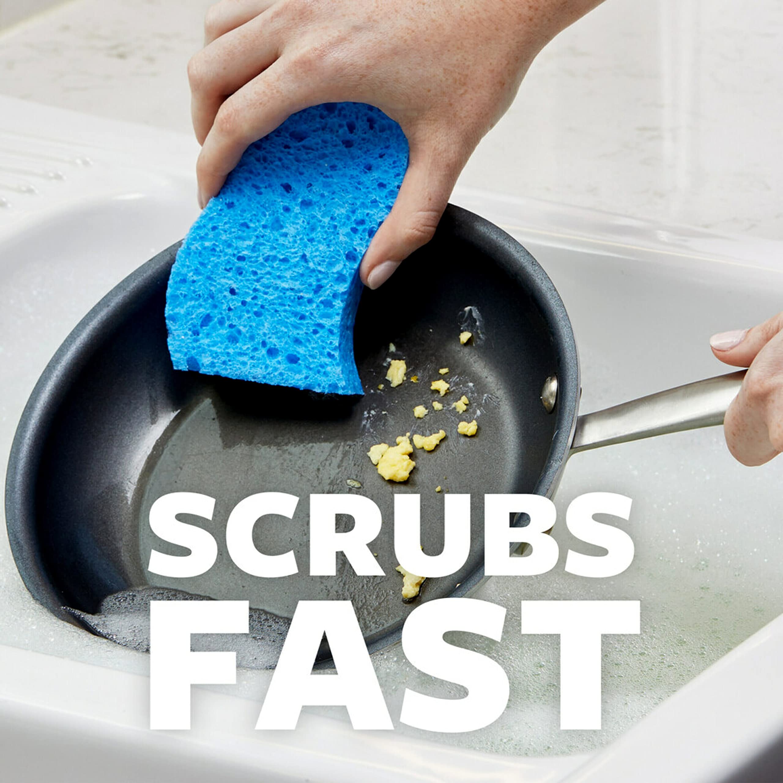 Scotch-Brite Scrub Dots Non-Scratch Scrub Sponge, Rinses Clean, for Washing Dishes and Cleaning Kitchen, 3 Scrub Sponges