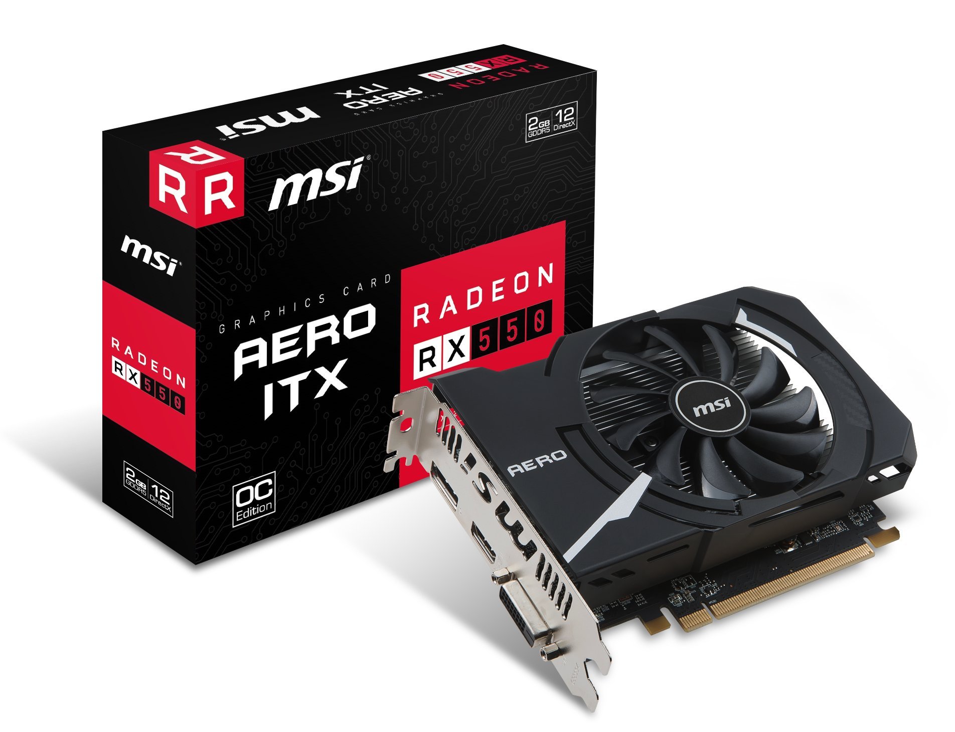 MSI Gaming Radeon RX 550 128-bit 2GB GDRR5 DirectX 12 VR Ready Graphcis Card (RX 550 AERO ITX 2G OC)