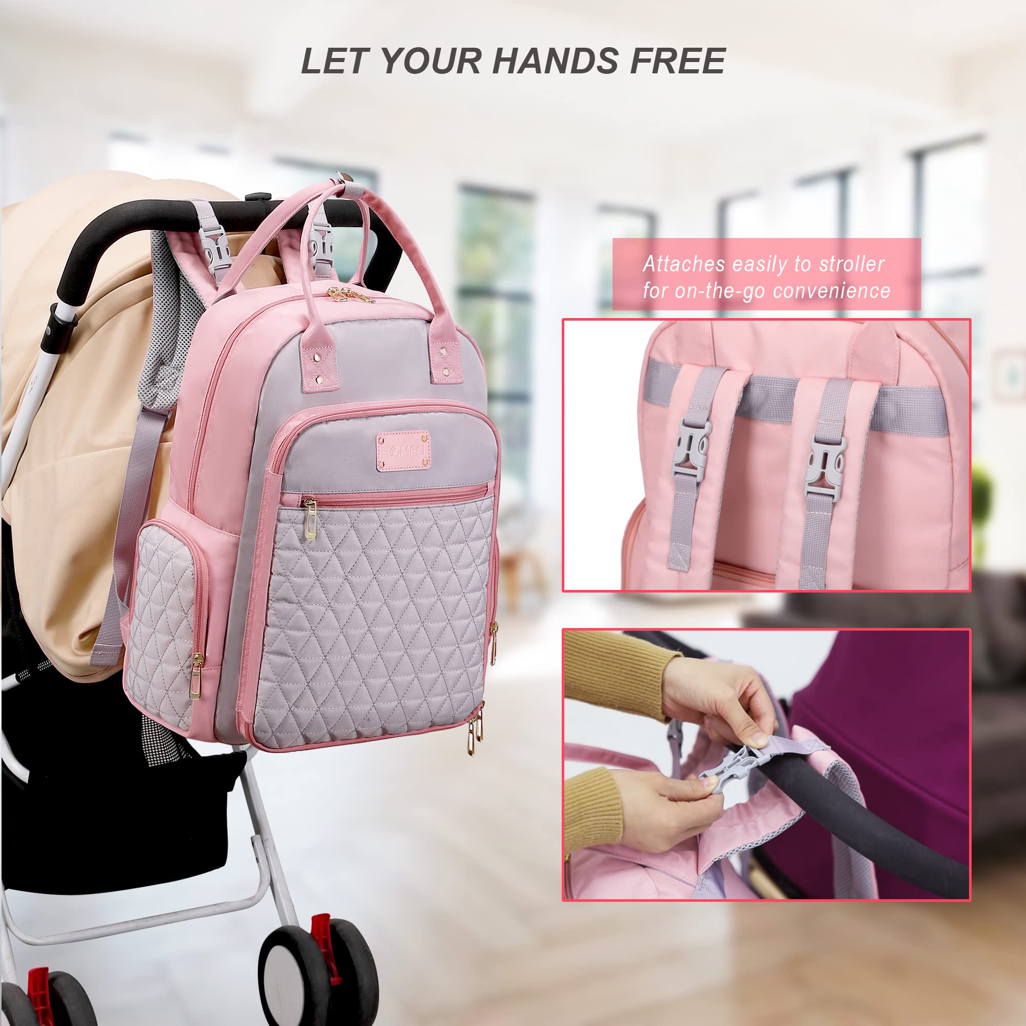 Diaper Bag Backpack Pink Baby Show Gifts For Girl Newborn Must Haves For Hospital