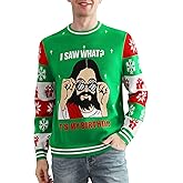 Runhit Ugly Christmas Sweater for Men and Women, Unisex Funny Xmas Holiday Pullover Knit Jumper, Novelty Party Outfit Gift
