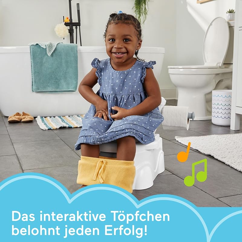 Meine erste Toilette, Töpfchen für Babys, deutsche Version, interaktives Toiletten Training, mit Musik und Geräuschen, Baby Topf, ab 1 Jahr HJC38