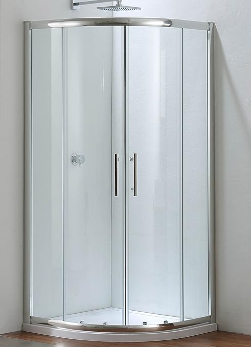 Duschkabine wellbad KLKN-QU-90-001 Hochwertig und leicht zu montieren. Viertelkreis Echtglas Dusche