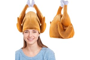 Spooktacular Creations 3 Pack Plush Roasted Turkey Hats for Thanksgiving and Halloween Costume Dress Up Party
