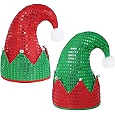 Yookat 2 Pack Christmas Elf Hat - Felt Elf Hat for Christmas and New Year