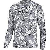 Huk Men's Pursuit Hogzilla | Long Sleeve Performance Fishing Shirt with +30 UPF Sun Protection, Seashell Pink, Small