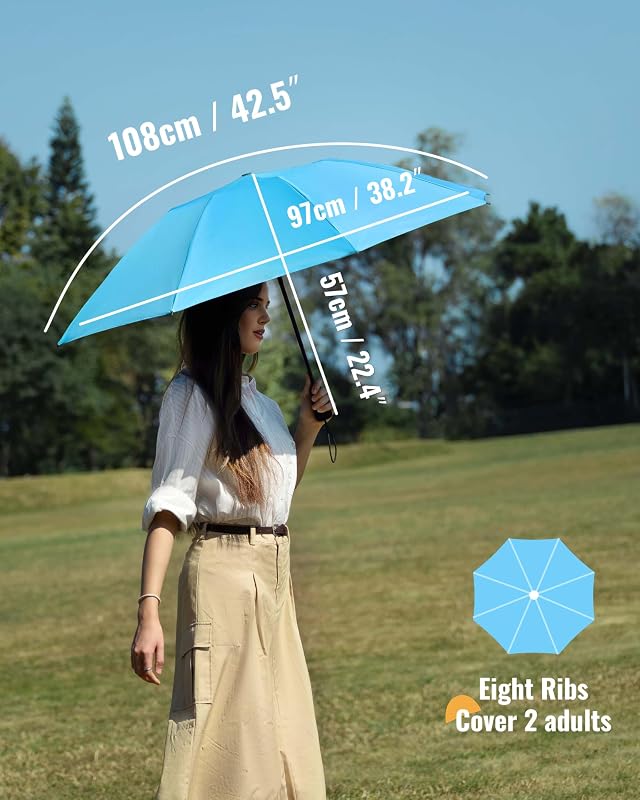 Parapluie Pliant inversé Compact Anti UV- Parapluie Femme Automatique Resistant Vent, Parapluies de Voyage Portables, Revêtement en polyester 210T, Portée 106 cm, 8 Sections — photo 4 sur 8