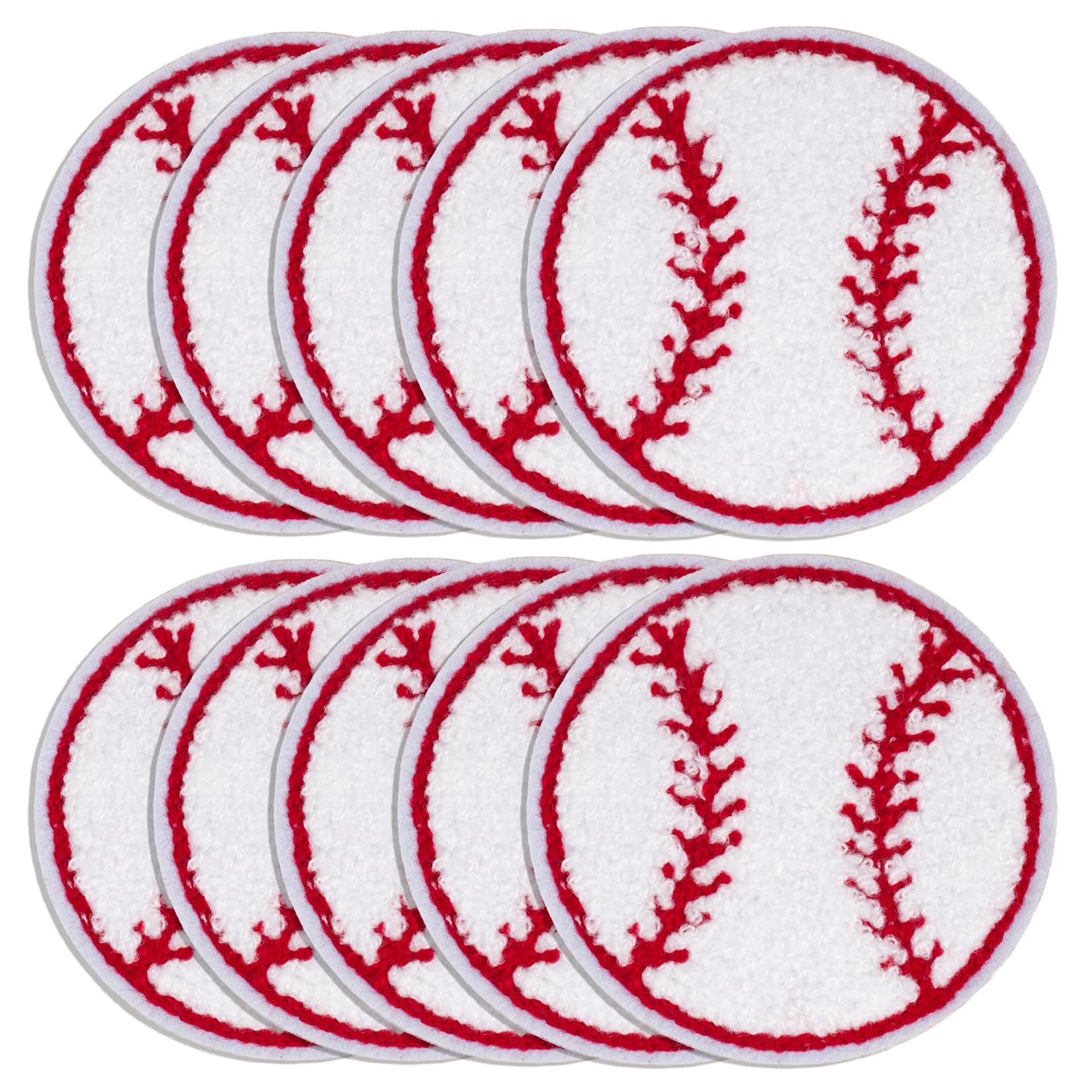 Photo 1 of 10pcs Vouchmind Baseball Iron-On Patches, Embroidered Baseball Design for Hats, Jackets, Jeans, Bags - Self-Adhesive & Sew-On Baseball Patches for Decoration & Repair