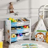 SONGMICS Kids Shelf Toy Organizer 9 Storage Boxes White GKR33WT 62.5x29.5x60 cm view 2