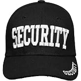 Falari Security Hat Baseball Cap - Gold or White Embroidery Security Front, Bill &amp; Back - Adjustable Size