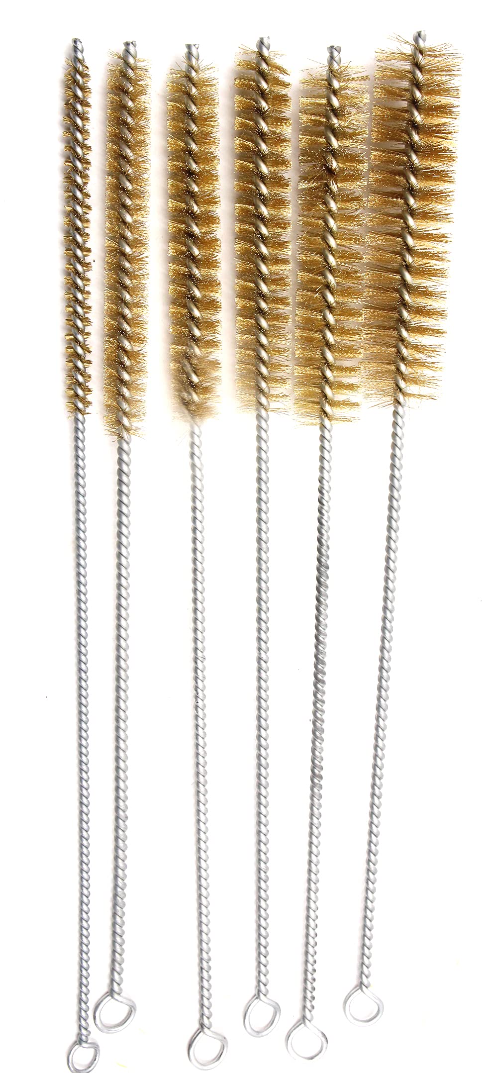 feedal 6 Pcs Brass Tube Cleaning Brush Wire Brush Set Cleaning Polishing Tool Brass Wire Brush Set For Pipe Tube Cylinder Bores Cleaning Hand Tool