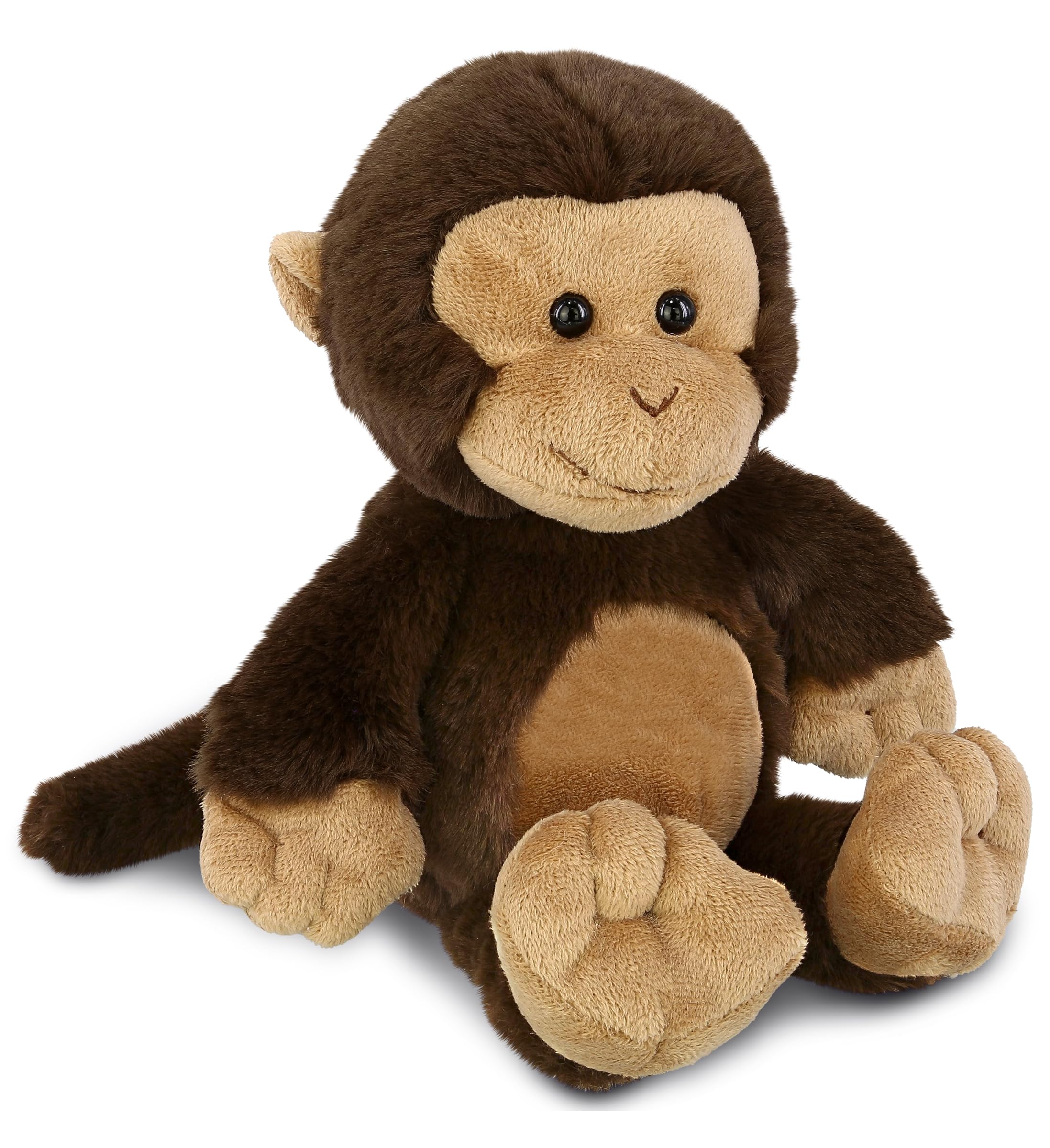 Photo 1 of DolliBu Plush Monkey Stuffed Animal - Super Soft Stuffed Animal Monkey Doll, Brown Wildlife Animal Toy, Fluffy Plush Toy for Boys and Girls, Cute Doll Gift for Birthdays, Baptism - 9 Inches
