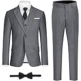 Marvelous World Boys' Plus Size Husky Stretch Suit Set, Youth Suit Size 8-20, Adjustable Waist