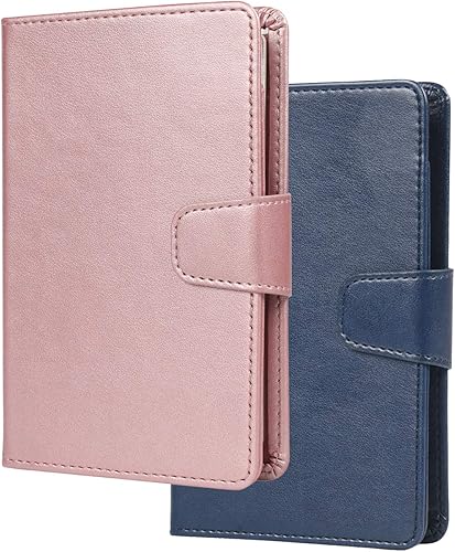Amazon Co Jp Amazon限定ブランド Teskyer パスポートケース 出張用 スキミング防止 パスポートカバー 海外旅行 高級pu パスポート カードケース 多機能収納ポケット付き ダックブルーとローズゴールド シューズ バッグ