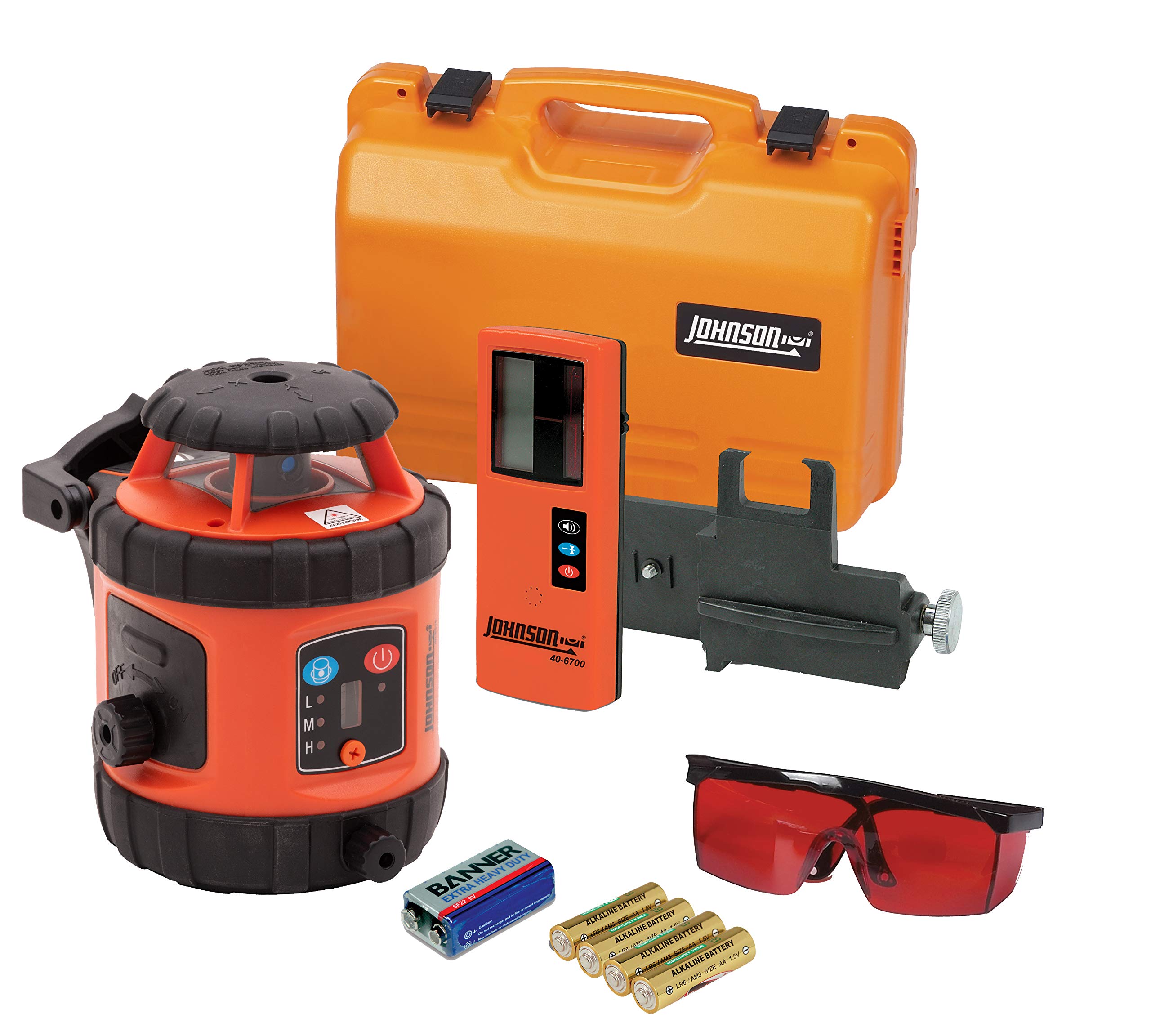 Johnson Level & Tool 40-6516 Kit de láser giratorio autonivelante, 15.86 x 6.85, rojo, 1 kit