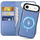 SHIELDON 2-in-1 Wallet Case for iPhone Air 6.5" 2025 | Genuine Leather, Wireless Charging, Removable Magnetic Cover, RFID Blocking Credit Card Slot, Kickstand, Shockproof - Wisteria Purple