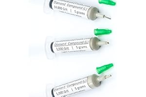 TechDiamondTools Kit of 3 Diamond Polishing Compound Polishing Paste USA Made 3000 5000 14000 Grit for Marble Glass Metal Rock Jewelry Resin Silver Gemstone with 10% of Diamond Powder