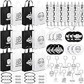 Yoojahow 60 Pcs Volleyball Team Gifts 15 x 11.8 Inch Large Volleyball Bags with Handle Acrylic Keychains Bracelets Badges and Pens for Sport Theme Party Decorations