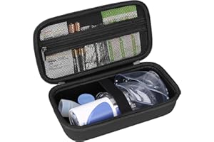Elonbo Carrying Case for Portable Handheld Inhaler Nebulizer Machine for Adults and Kids, Asthma Inhaler Spacer Travel Case, Handheld Mesh Atomizer Machine Holder, Inhaler Spacer Bag, Black. CASE ONLY