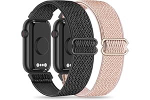 HQzon 2 Pack Stretchy 16mm Nylon Bands Compatible with FITVII HM08/MorePro HM08/Amzhero-Runfit D26/KALINCO Slim Fitness Tracker